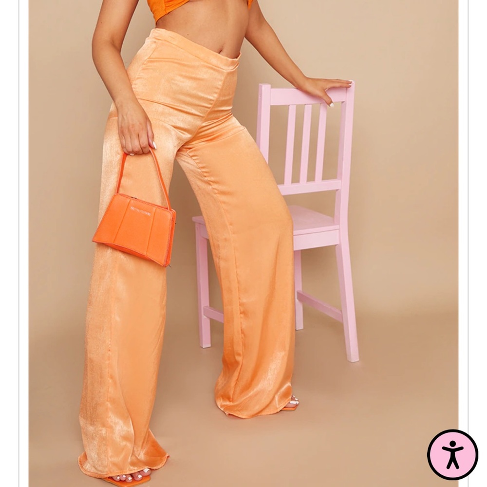 Orange Wide Leg Pants
